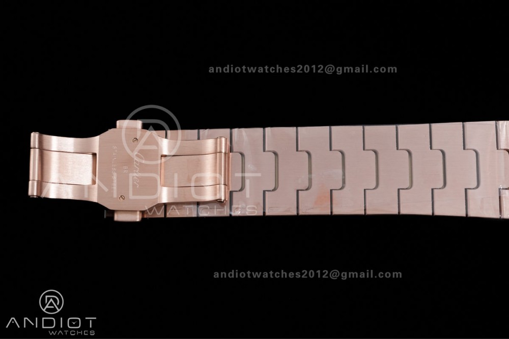 Santos de Cartier 40mm BVF 1:1 Best Edition RG White Dial on RG Smart-Links Bracelet MIYOTA 9039 — photo 18
