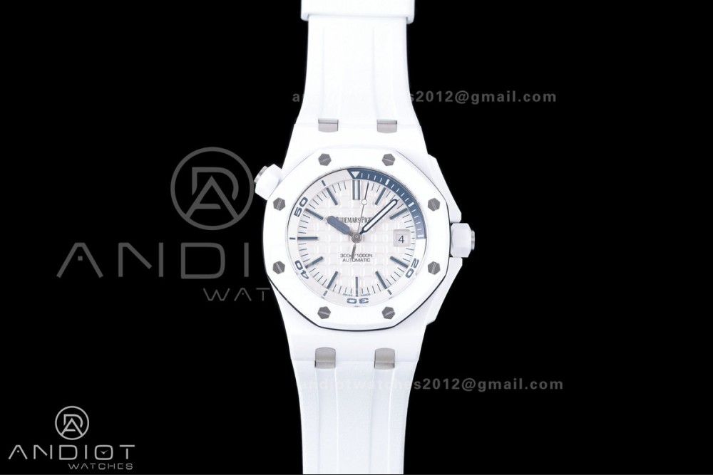 Royal Oak Offshore Diver 15707 White Ceramic JF 1:1 Best Edition SA3120 Super Clone