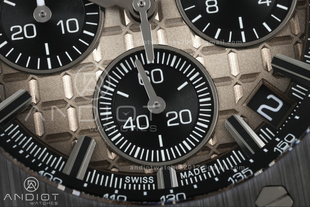 Royal Oak Offshore 43mm 26420so SS DDF 1:1 Best Edition Smoked Dial on Gray Rubber Strap DD4401 Super Clone — photo 4