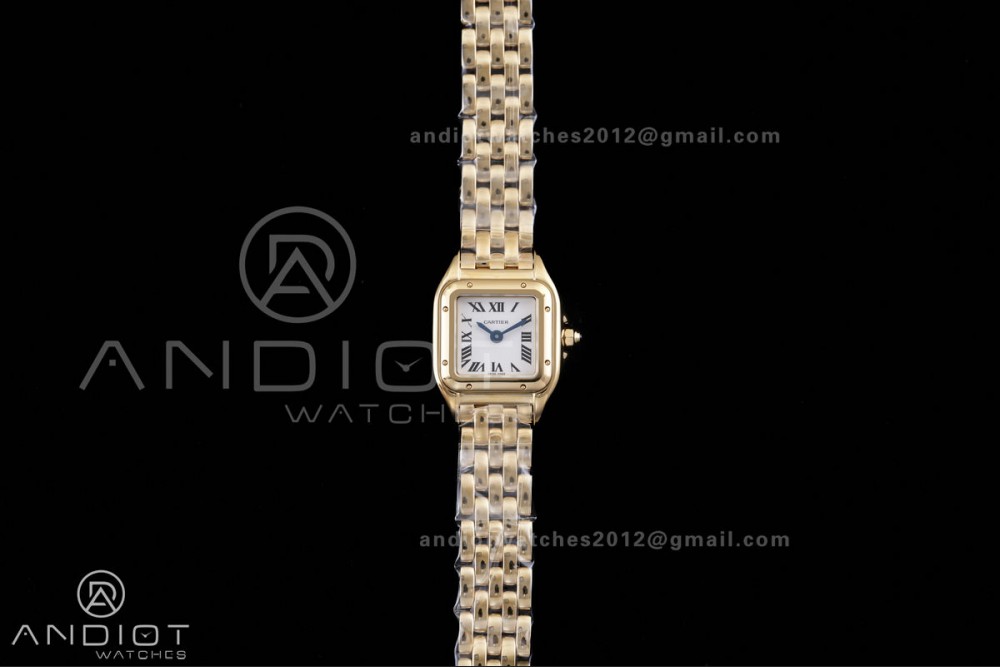 Panthère Mini 19mm BBA 1:1 Best Edition YG White Dial on YG Bracelet Ronda Quartz