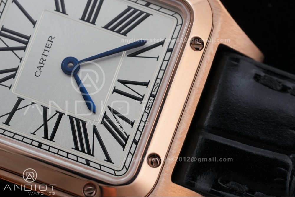 Santos Dumont 38mm RG F1F Best Edition Silver Dial on Black Leather Strap Quartz — photo 6
