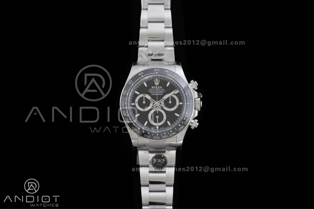 Daytona 126500 RWF 1:1 Best Edition Black Dial on SS Bracelet JH4131 Free Sprung