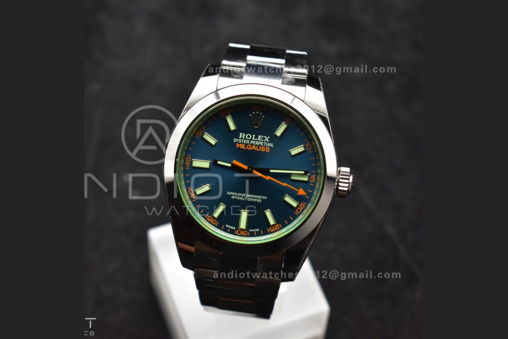 Milgauss 116400 GV VSF 1:1 Best Edition 904L Steel Blue Dial on SS Bracelet VS3131