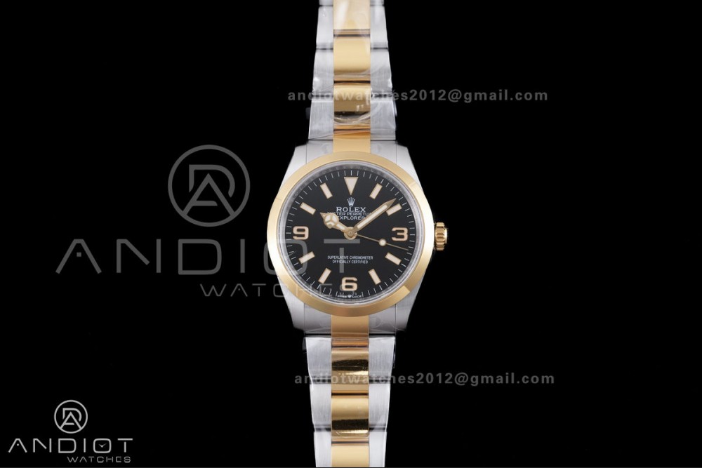 Explorer 124273 36mm Steel EWEF 1:1 Best Edition Black Dial on SS/YG Bracelet A3230