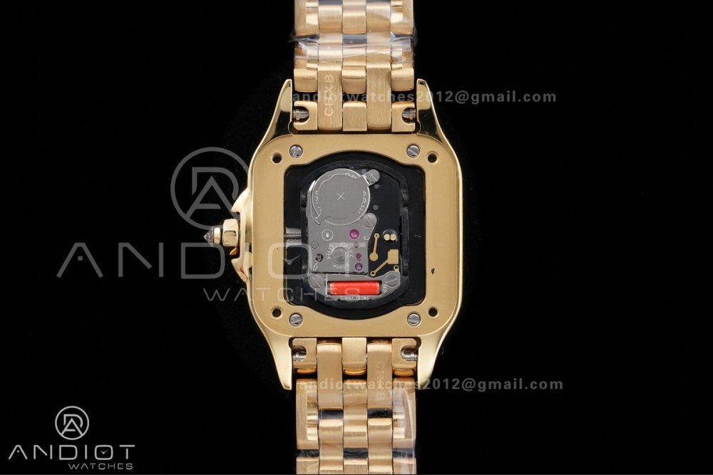 Panthère 22mm BVF 1:1 Best Edition YG White Dial Diamonds Bezel on YG Bracelet Ronda Quartz — photo 9