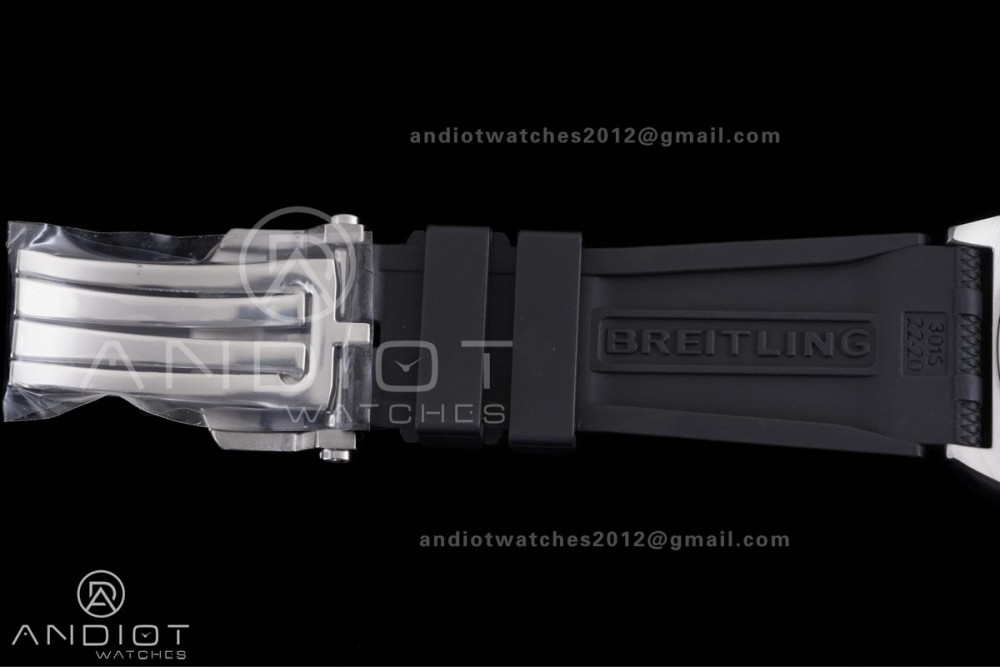 Chronomat B01 44mm SS BLSF 1:1 Best Edition Ice Blue Dial on Black Rubber Strap A7750 — photo 13