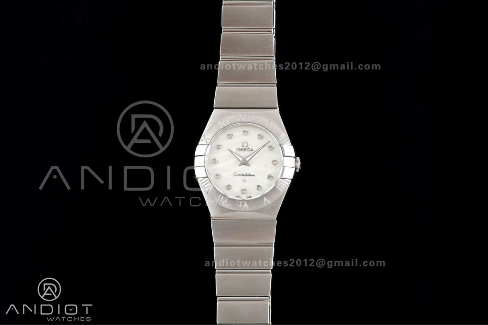 Constellation 28mm SS 8848F 1:1 Best Edition White MOP Textured Dial on SS Bracelet ETA Quartz