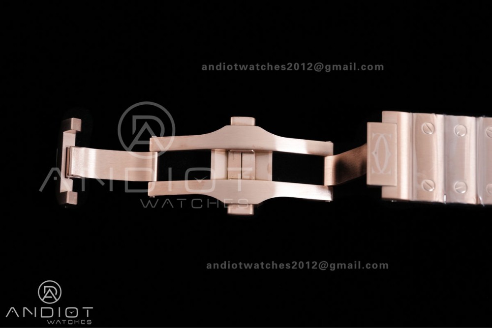 Santos de Cartier 40mm BVF 1:1 Best Edition RG White Dial on RG Smart-Links Bracelet MIYOTA 9039 — photo 19