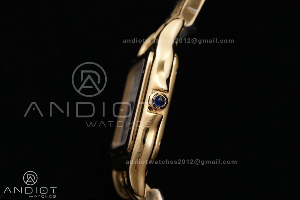 Panthère Ladies 27mm YG AF 1:1 Best Edition White Dial on YG Bracelet Ronda Quartz — photo 12