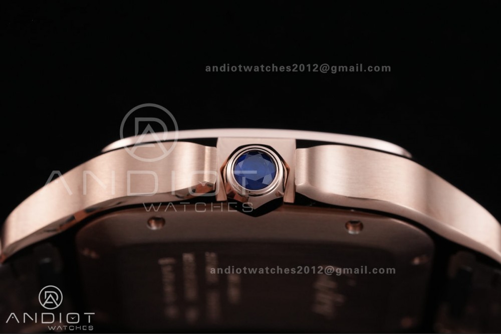 Santos de Cartier 40mm BVF 1:1 Best Edition RG White Dial on RG Smart-Links Bracelet MIYOTA 9039 — photo 16