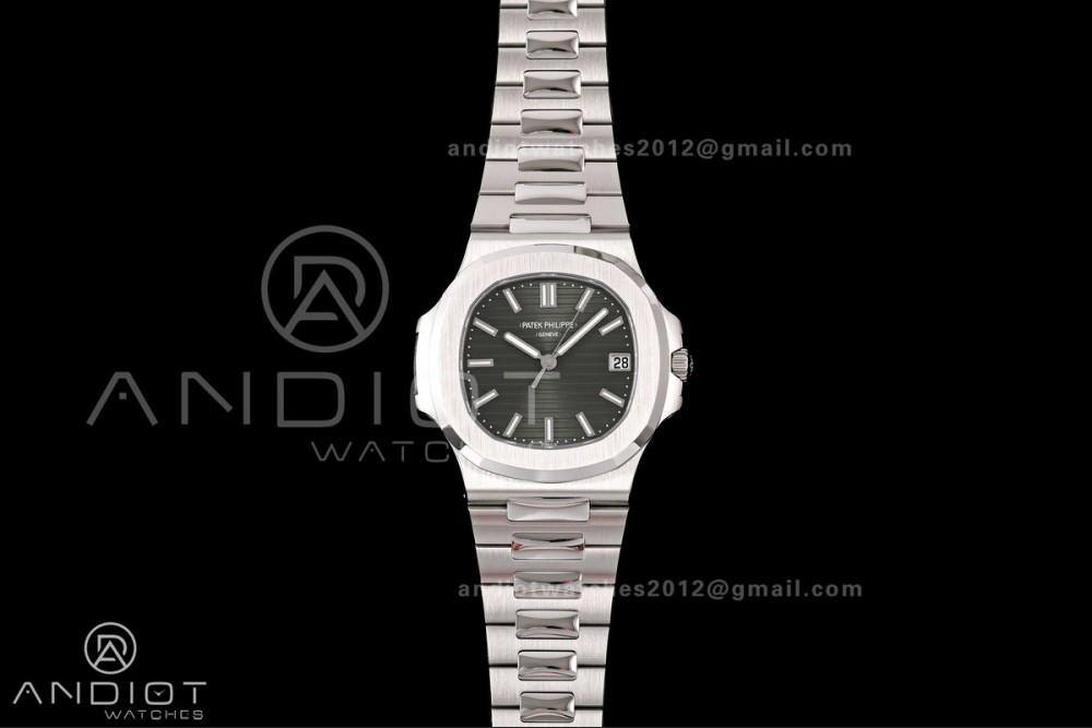 Nautilus 5711 DDF 1:1 Best Edition Green Textured Dial on SS Bracelet DPB330 Super Clone V2