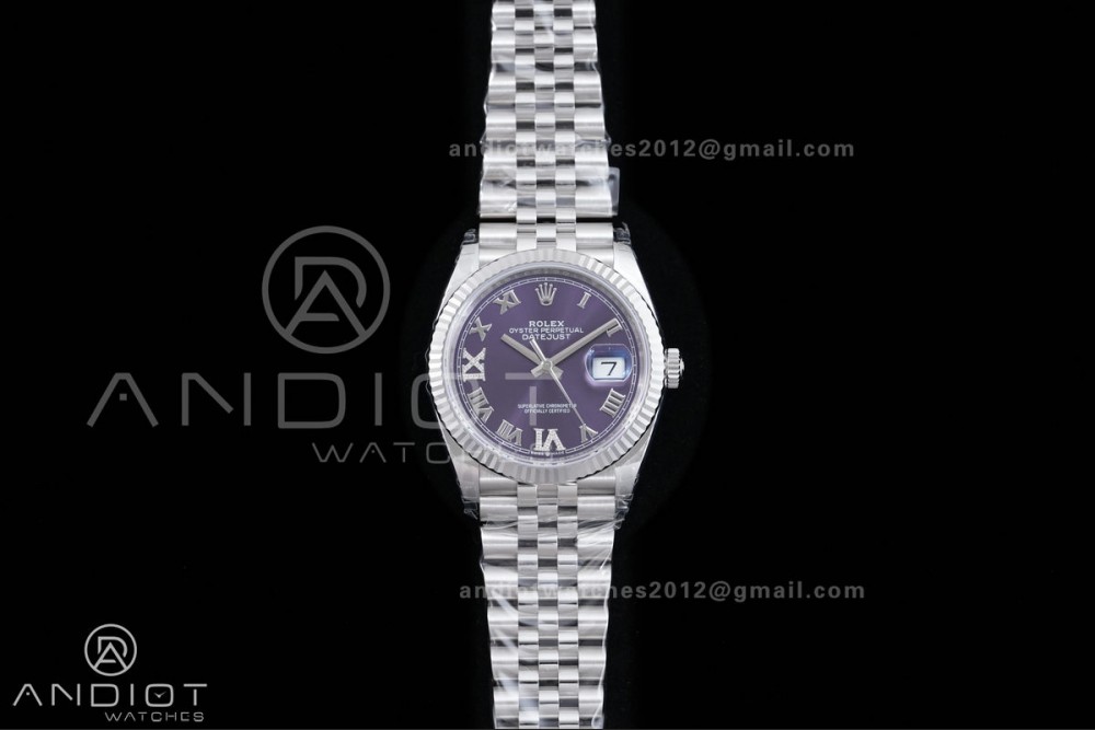 DateJust 36 SS 126234 VSF 1:1 Best Edition Purple Diamond Roman Dial on Jubilee Bracelet VS3235 V2