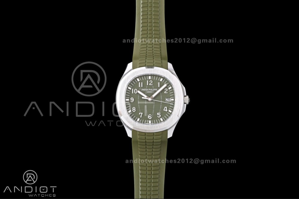 Aquanaut 5168G 42mm Gain Weight SS WSF 1:1 Best Edition Green Dial On Green Rubber Strap Super Clone DD330
