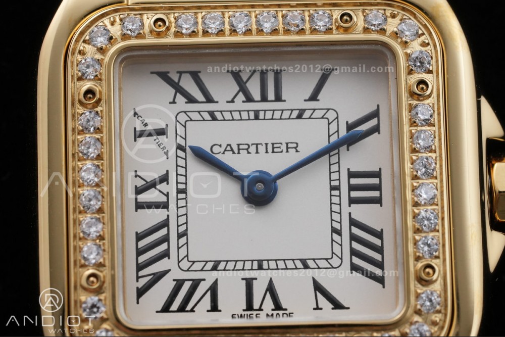 Panthère 22mm BVF 1:1 Best Edition YG White Dial Diamonds Bezel on YG Bracelet Ronda Quartz — photo 4