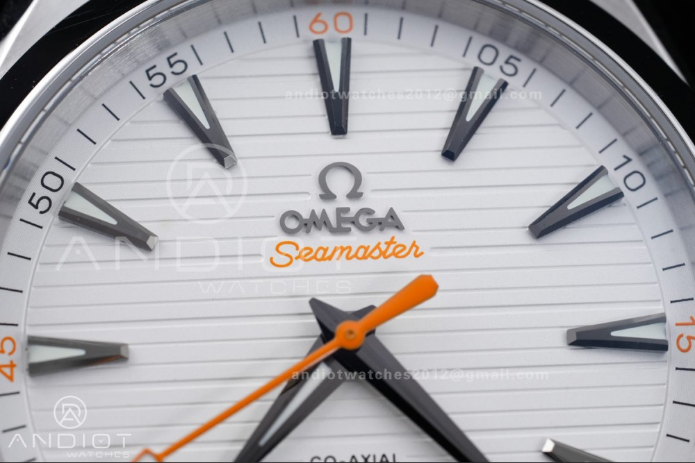 Aqua Terra 150M Master Chronometers VSF 1:1 Best Edition White Dial Orange Hand on SS Bracelet A8900 Super Clone — photo 4