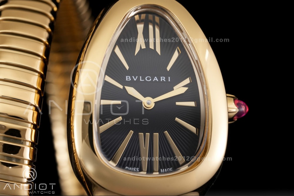 Serpenti 35mm YG BVF 1:1 Best Edition Black Dial on YG Bracelet Ronda Quartz — photo 3