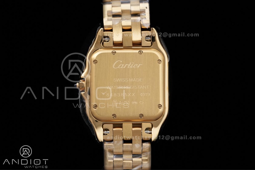 Panthère Ladies 27mm YG AF 1:1 Best Edition White Dial on YG Bracelet Ronda Quartz — photo 7