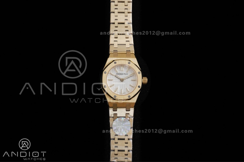 Royal Oak 23mm YG MF 1:1 Best Edition White Dial on YG Bracelet Quartz