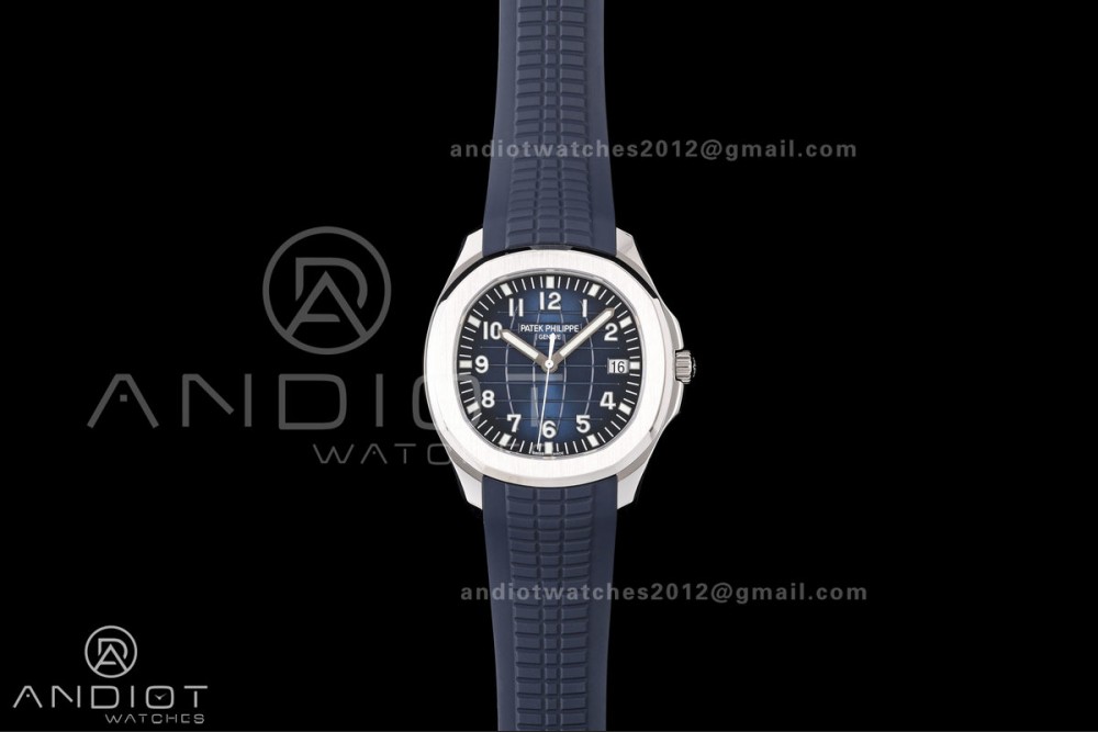 Aquanaut 5168G 42mm SS OME 1:1 Best Edition Blue Dial on Blue Rubber Strap DPB330 Super Clone (Weighted)