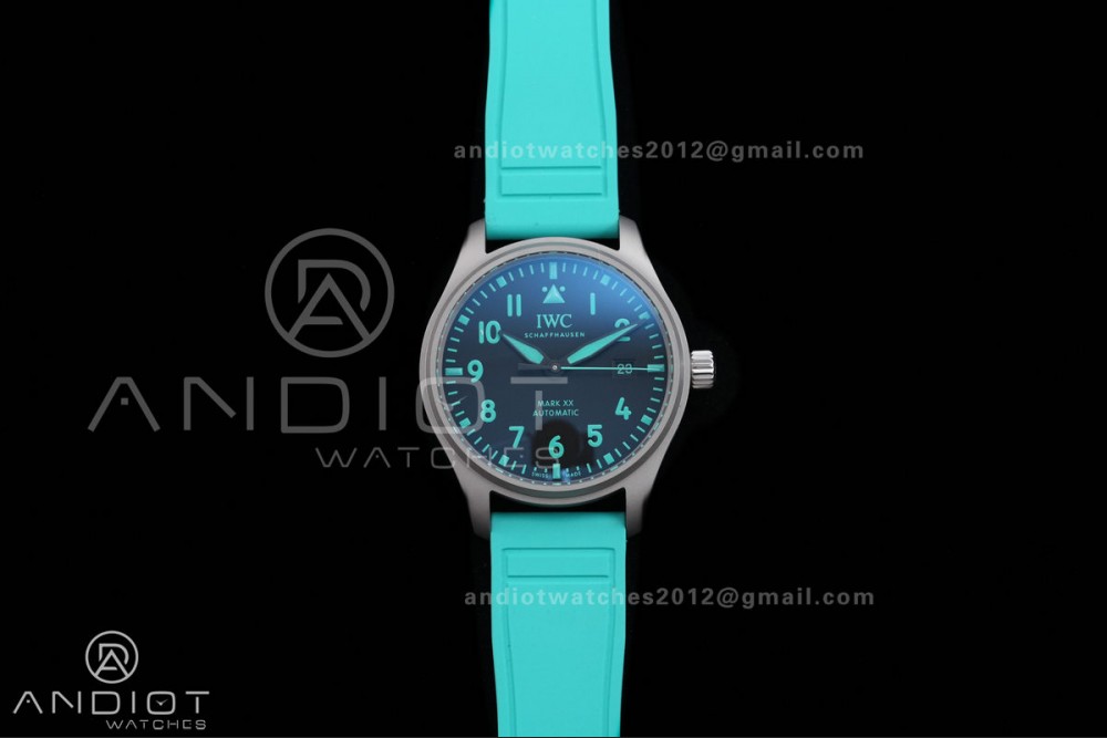 Mark XX IW328210 Mercedes-AMG Petronas F1 Team Ti M+F 1:1 Best Edition Black Dial on Green Rubber Strap MIYOTA 9015