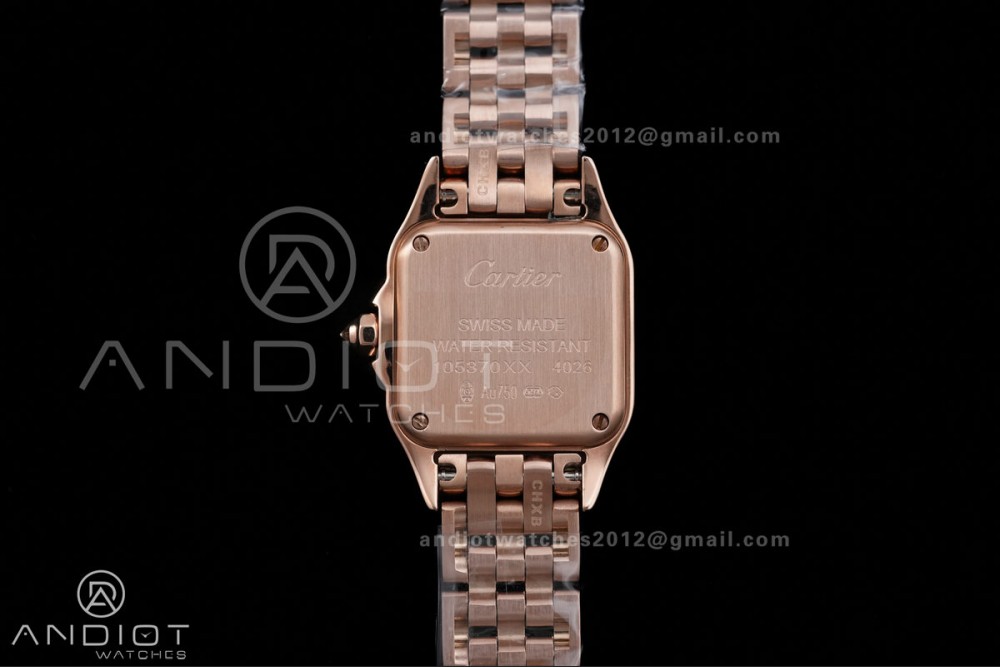 Panthère 22mm BVF 1:1 Best Edition RG White Dial Diamonds Bezel on RG Bracelet Ronda Quartz — photo 6