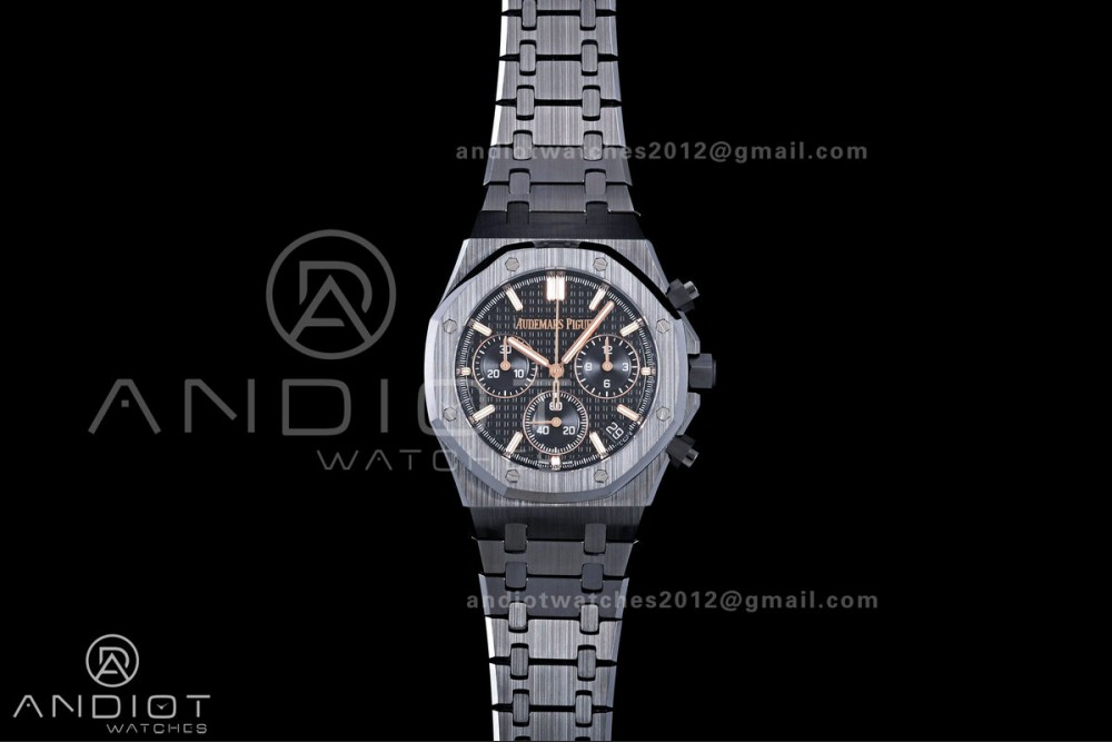 Royal Oak Chrono 26240 Black Ceramic ZF 1:1 Best Edition on Ceramic Bracelet SA4401 Super Clone V2 (Free Sprung)
