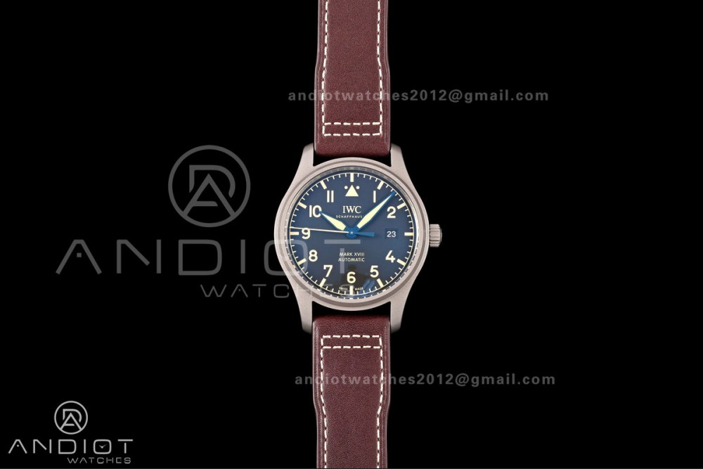 Mark XVIII Titanium MZF 1:1 Best Edition Black Dial on Brown Leather Strap A2892