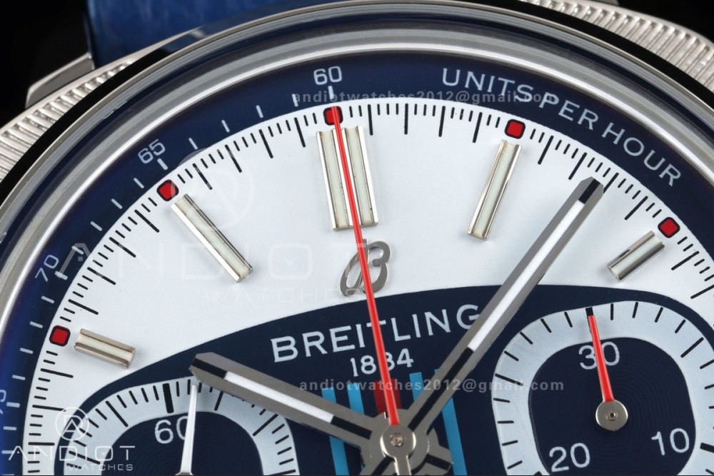 Top Time B01 Racing BLSF 1:1 Best Edition Black/Blue Gulf Dial on Blue Leather Strap A7750 — photo 3