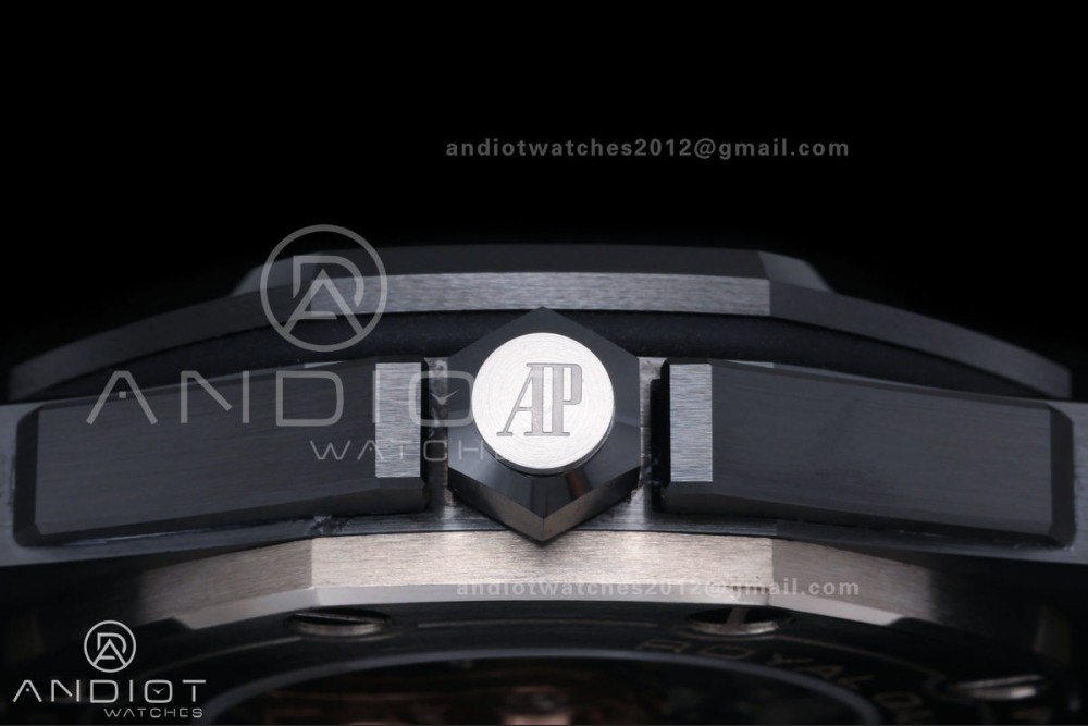 Royal Oak Offshore Diver 15707 Black Ceramic JF 1:1 Best Edition SA3120 Super Clone — photo 8