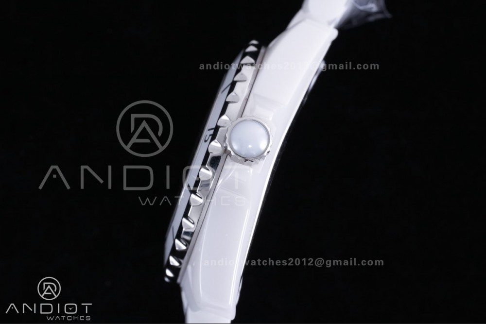 J12 33mm HTF 1:1 Best Edition White Korea Ceramic Cream Dial White Markers on Bracelet Swiss Quartz — photo 11