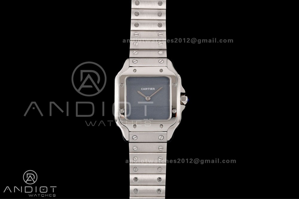 Santos 27mm SS 8848F 1:1 Best Edition Gray Dial on SS Bracelet Quartz