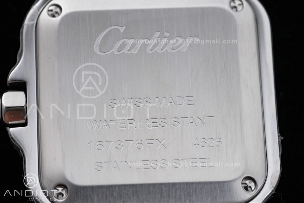 Santos W2SA0033 27x34mm AF 1:1 Best Edition Silver Dial ON SS/RG SmartLinks Bracelet Ronda Quartz — photo 8