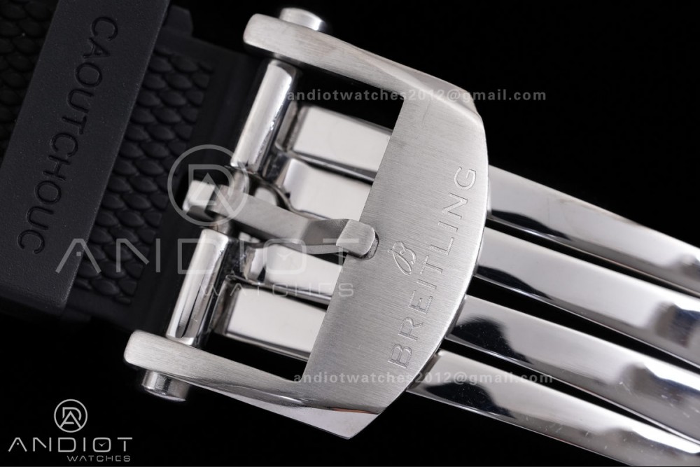 Chronomat B01 44mm SS BLSF 1:1 Best Edition Ice Blue Dial on Black Rubber Strap A7750 — photo 17