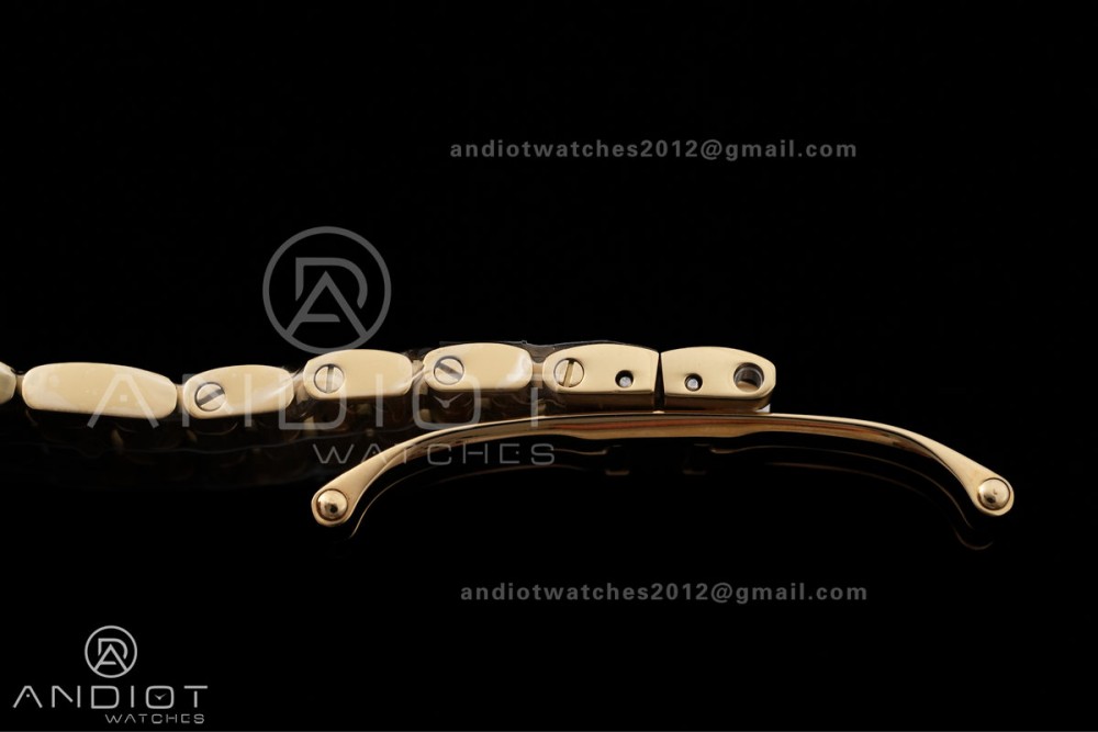 Panthère Ladies 27mm YG AF 1:1 Best Edition White Dial on YG Bracelet Ronda Quartz — photo 19